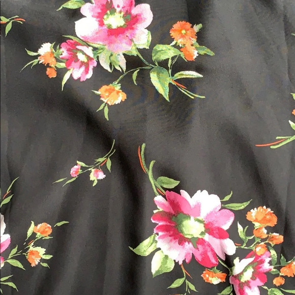 Love Tree Black Floral Halter Mini Dress Sundress Summer Cocktail Resortwear - Picture 3 of 12